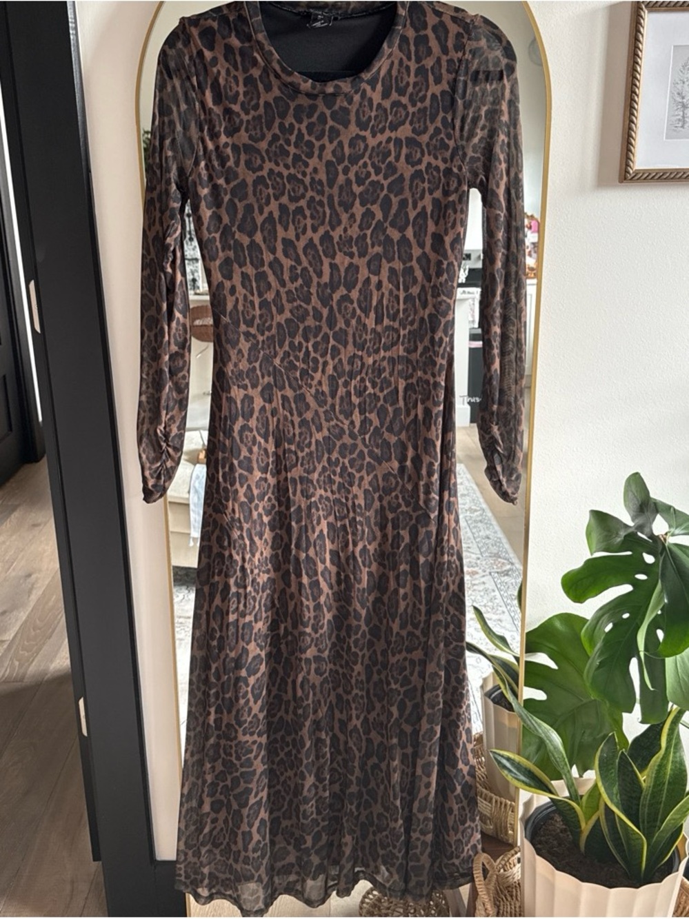 Rachel Zoe Brown Leopard Print Maxi Dress